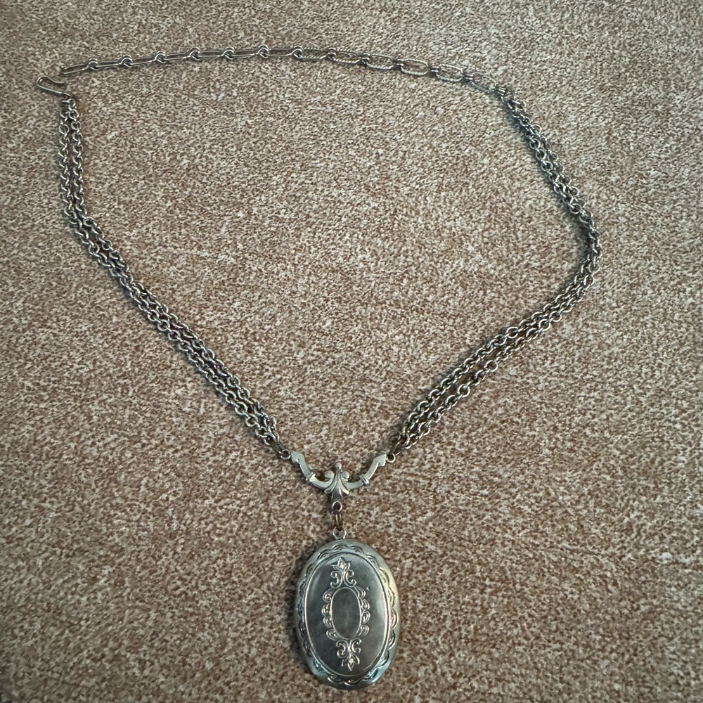 Vintage Silver Locket Necklace